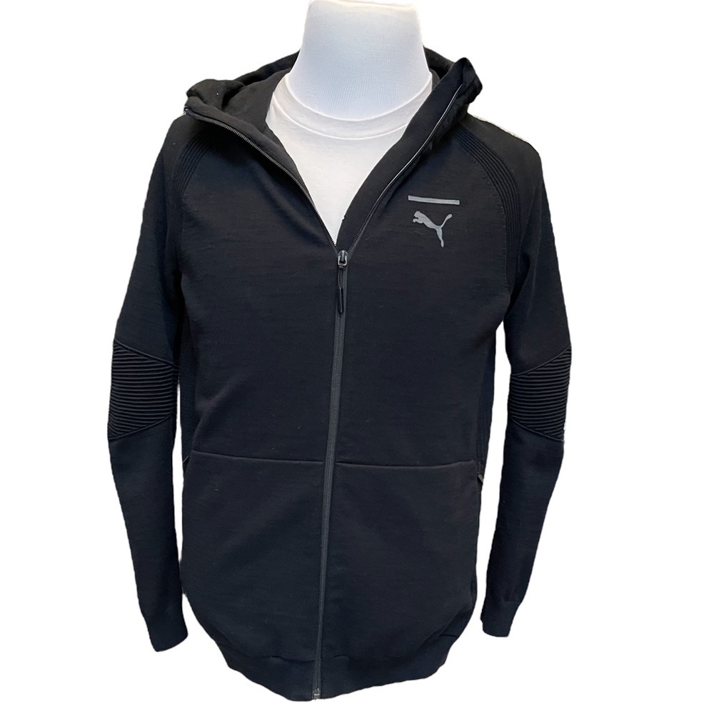 Puma Black Full Zip Up Hoodie‎ Sweater Size: M